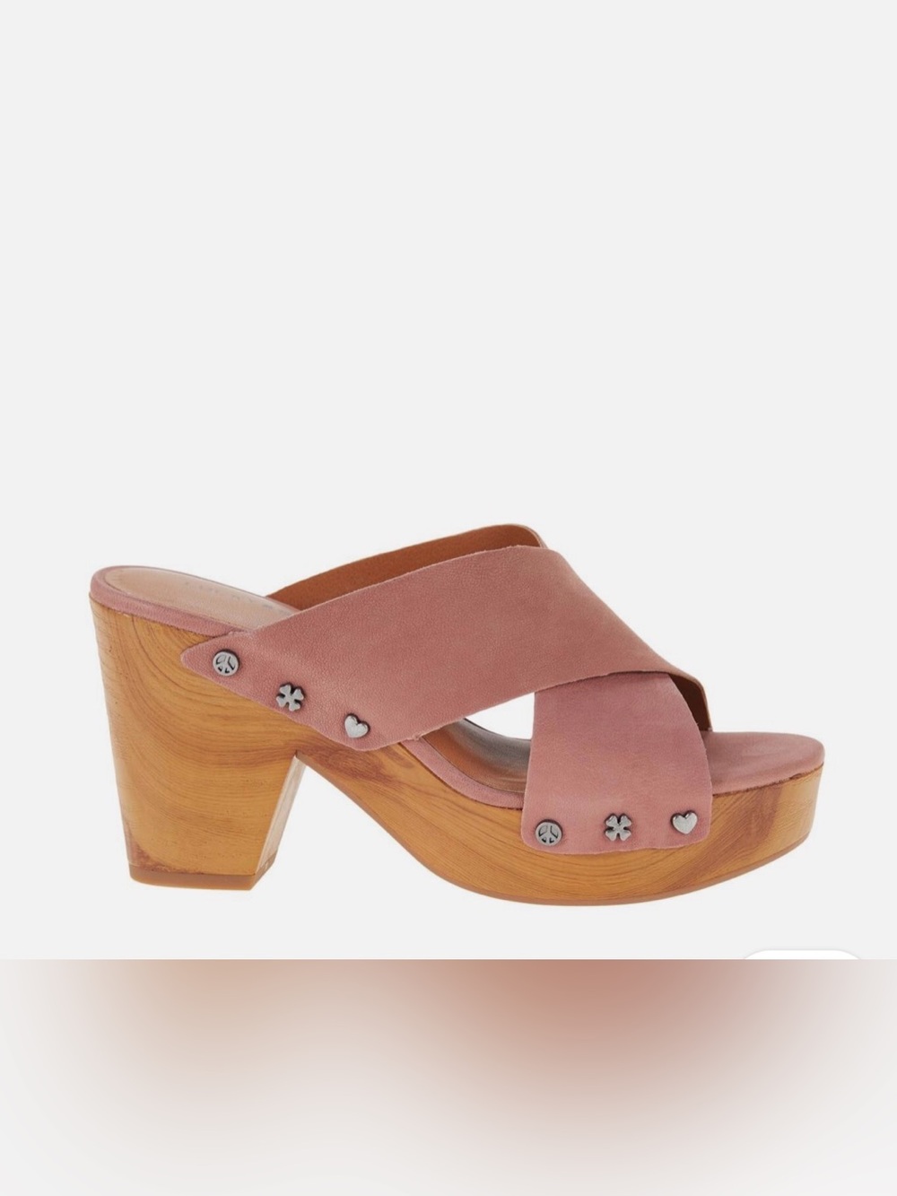 Lucky Brand Dusty Rose Suede Cross-Strap Clog Mules